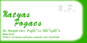 matyas pogacs business card